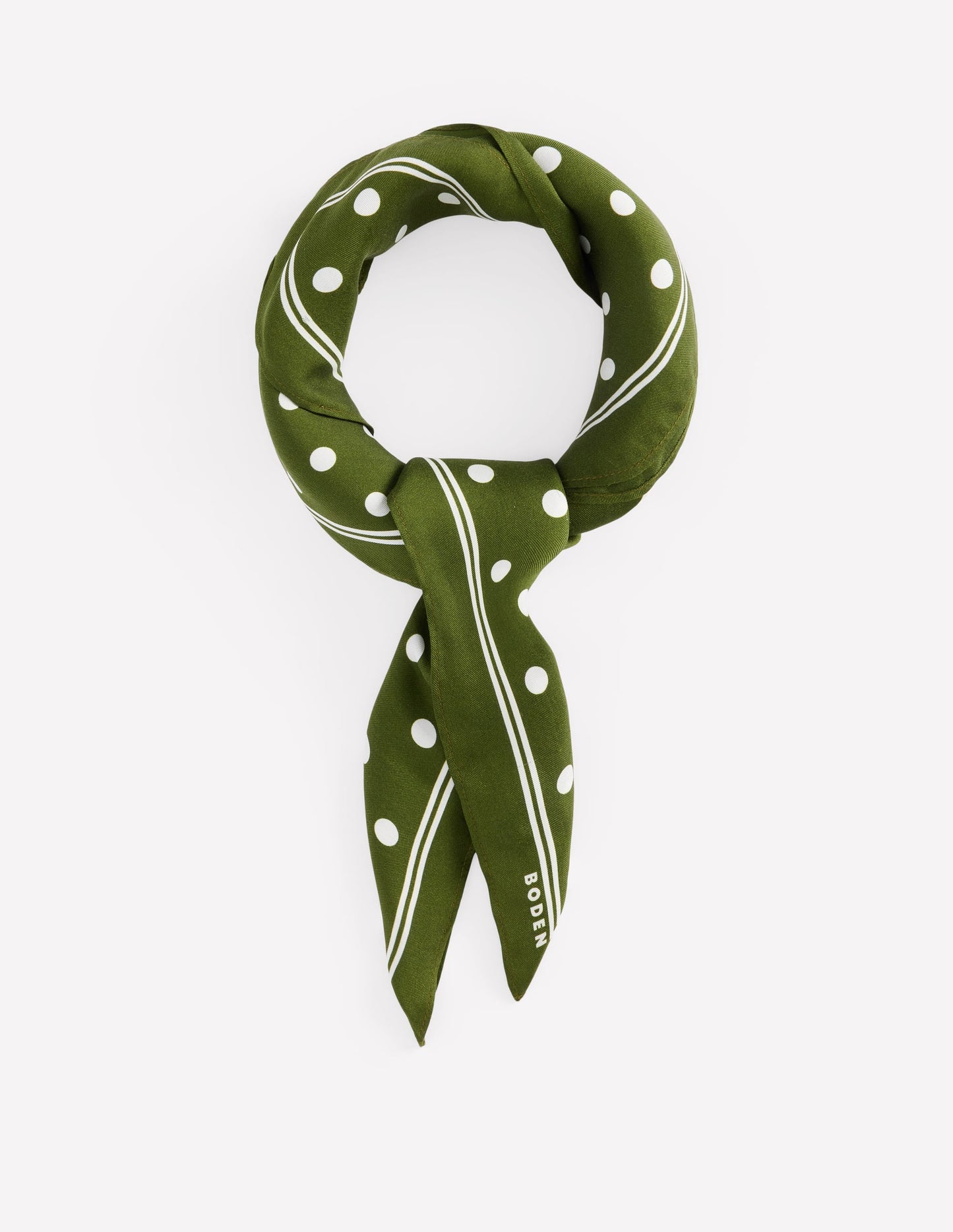 Elisabeth Silk Square Scarf-Chive, Spot