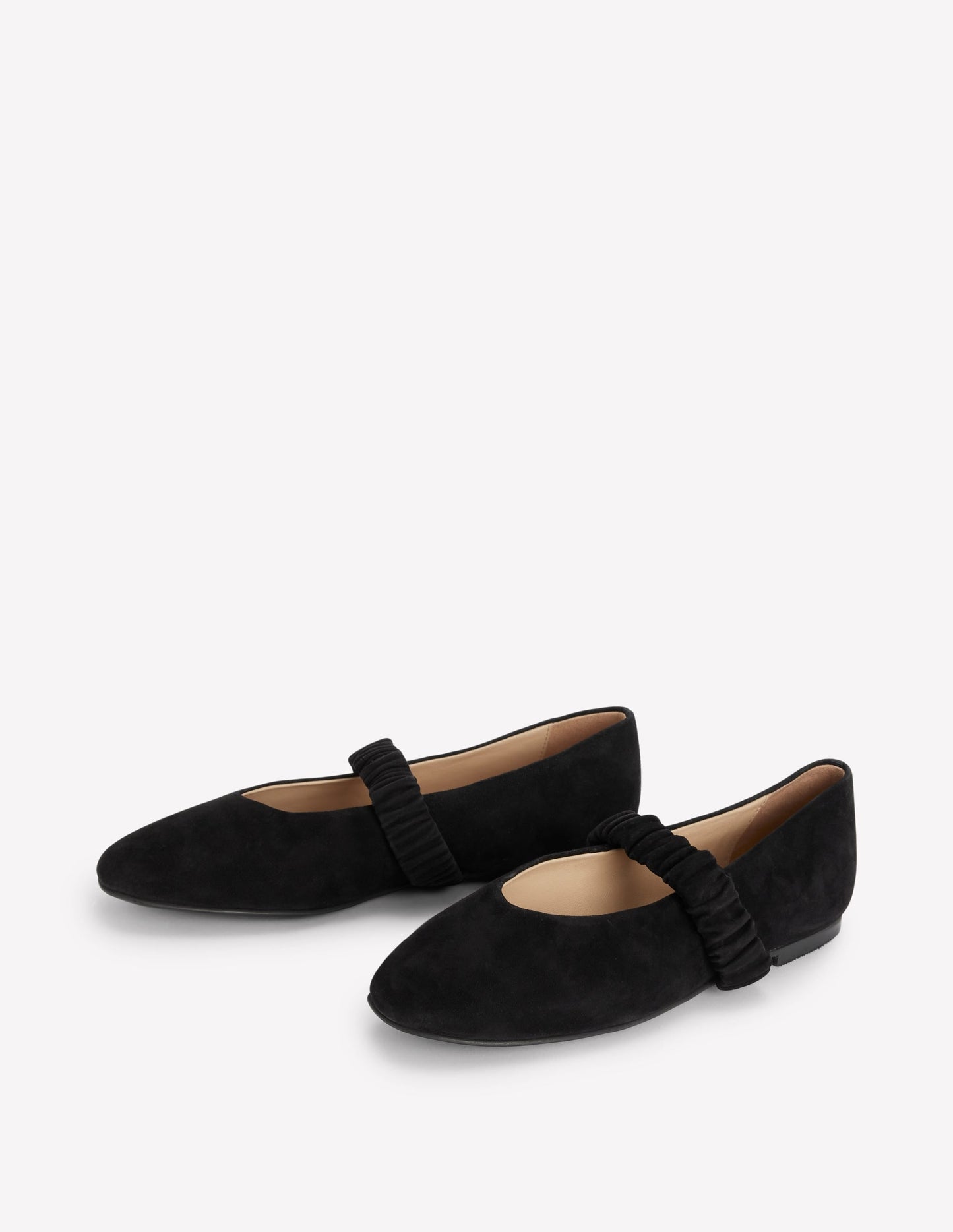 Camilla Ruched Ballet Flats-Black