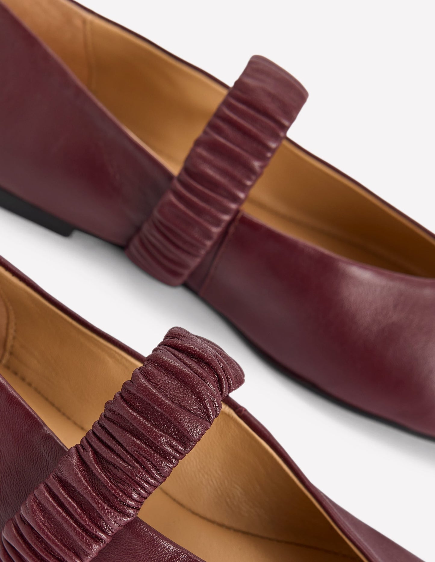 Camilla Ruched Ballet Flats-Oxblood