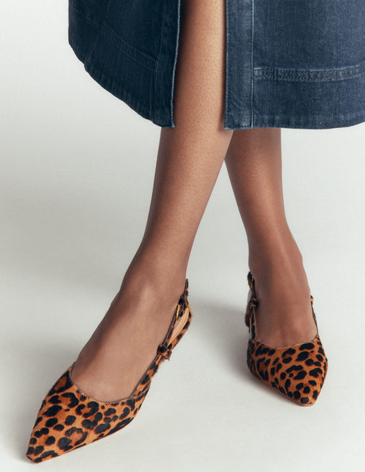 Mini Block Sling Backs-Classic Leopard
