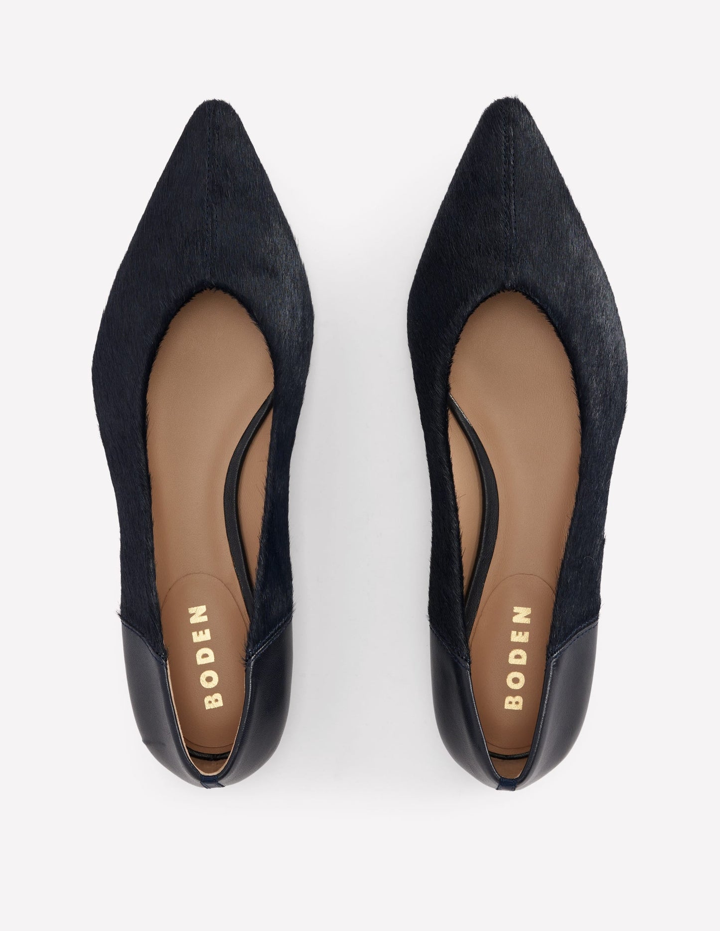 Nigella Pointed Toe Flats-Navy