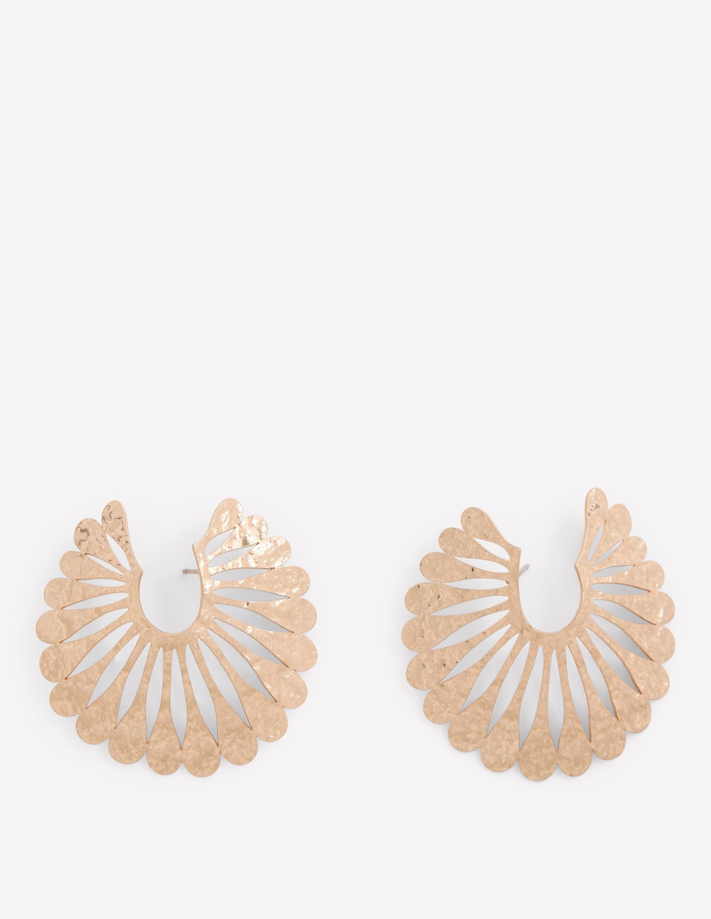 Statement Hammered Studs-Hoop