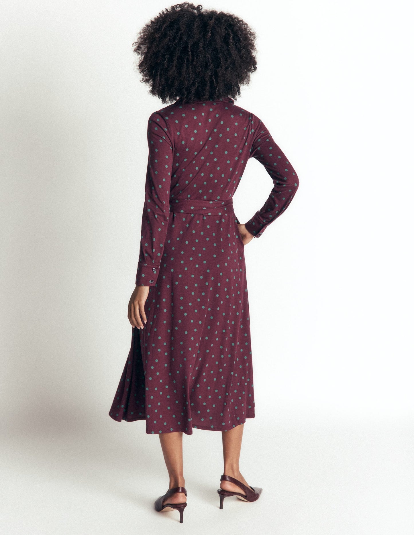 Marcia Jersey Shirt Dress-Dark Cherry, Boden Spot