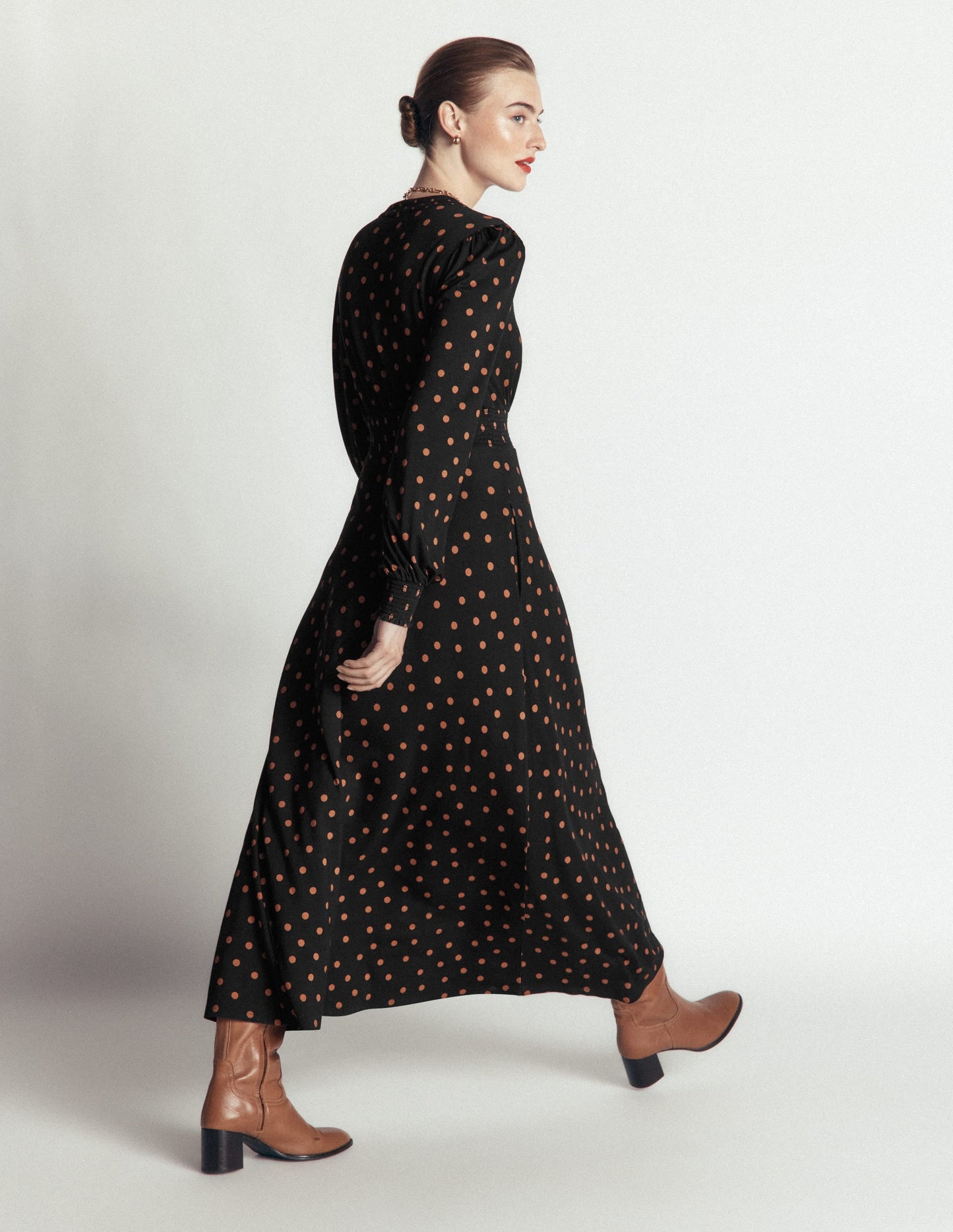 Georgia Jersey Midi Dress-Black, Boden Spot