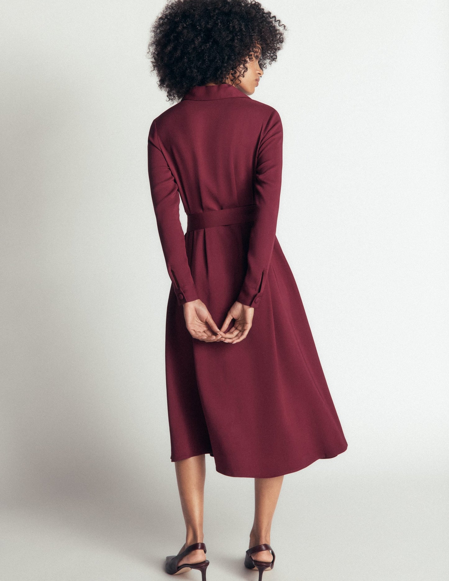 Kate Pleated Shirt Dress-Deep Wisteria