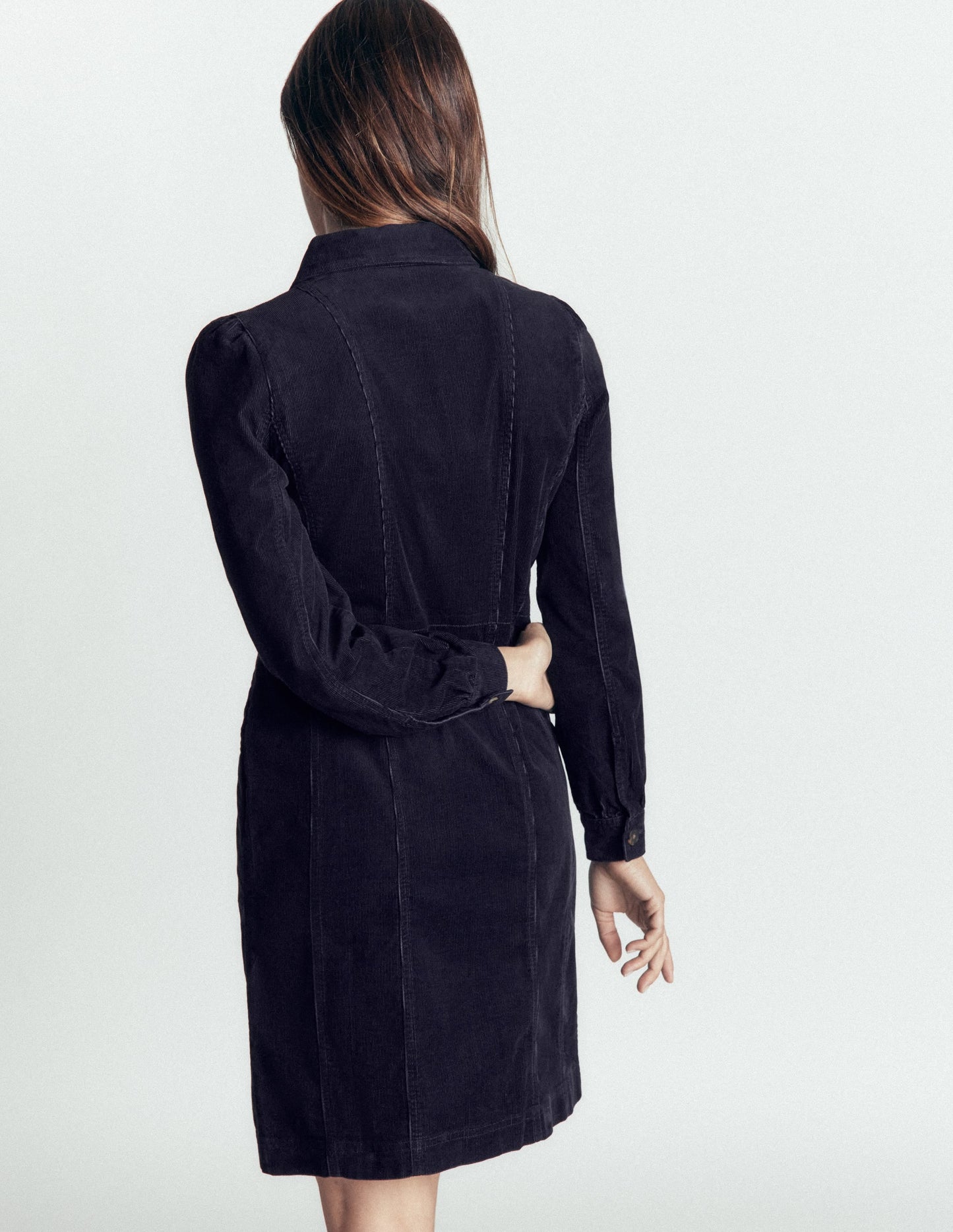 Rhoda Cord Short Dress-Navy