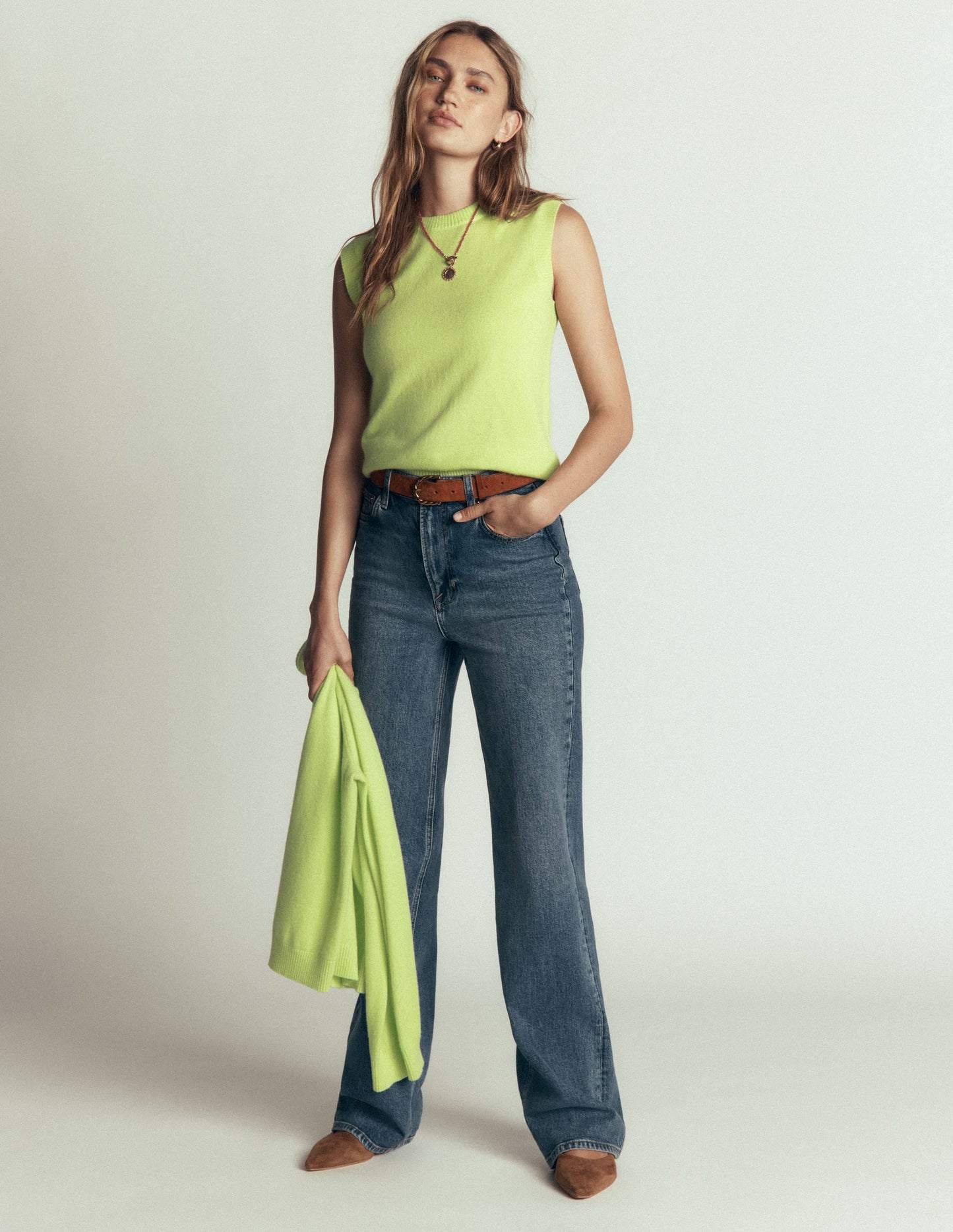 Elsie Cashmere Tank-Sweet Mint