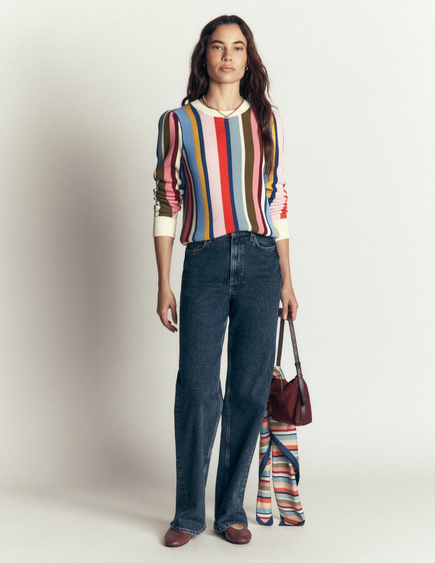 Textured Stitch Jumper-Multi Stripe