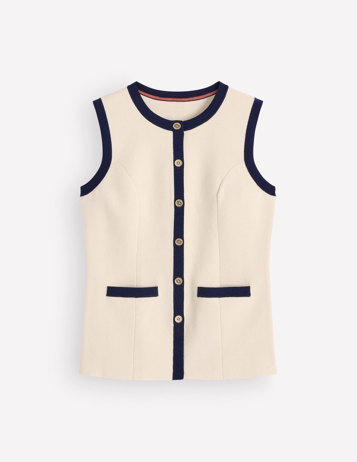 Crew Milano Knit Waistcoat-Ivory