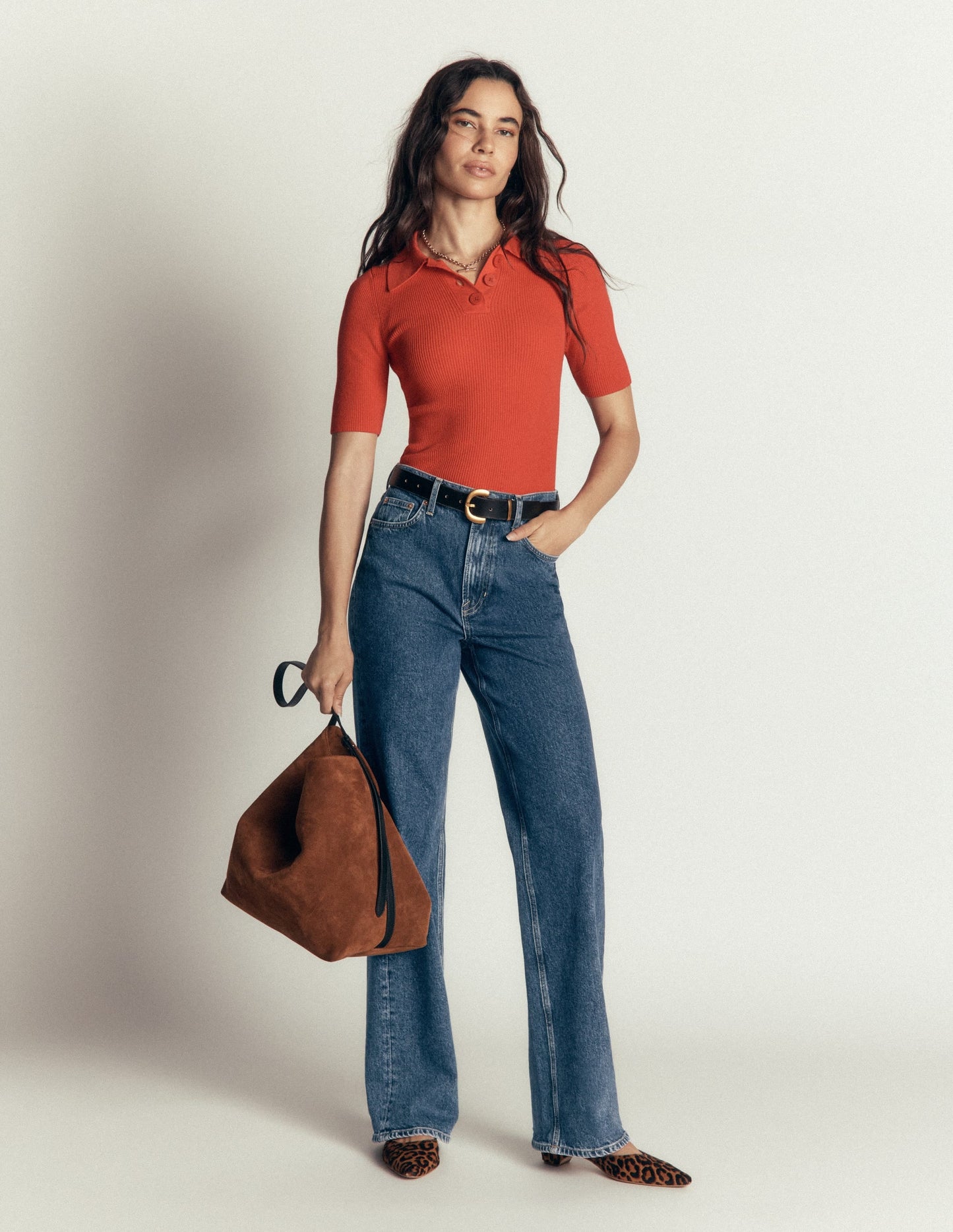 High Rise Column Leg Jeans-Dark Vintage