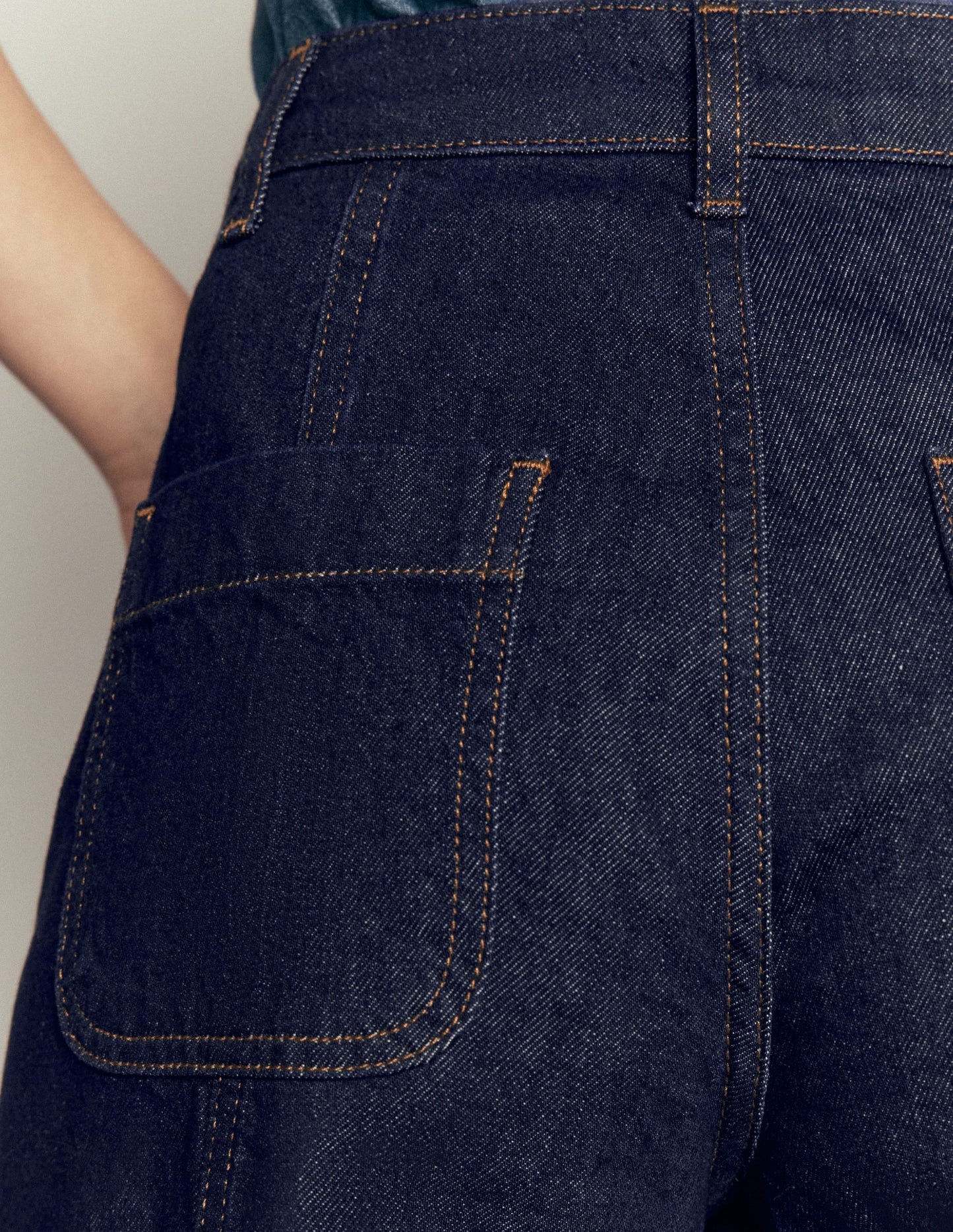 Wide Leg Culotte Jeans-Indigo