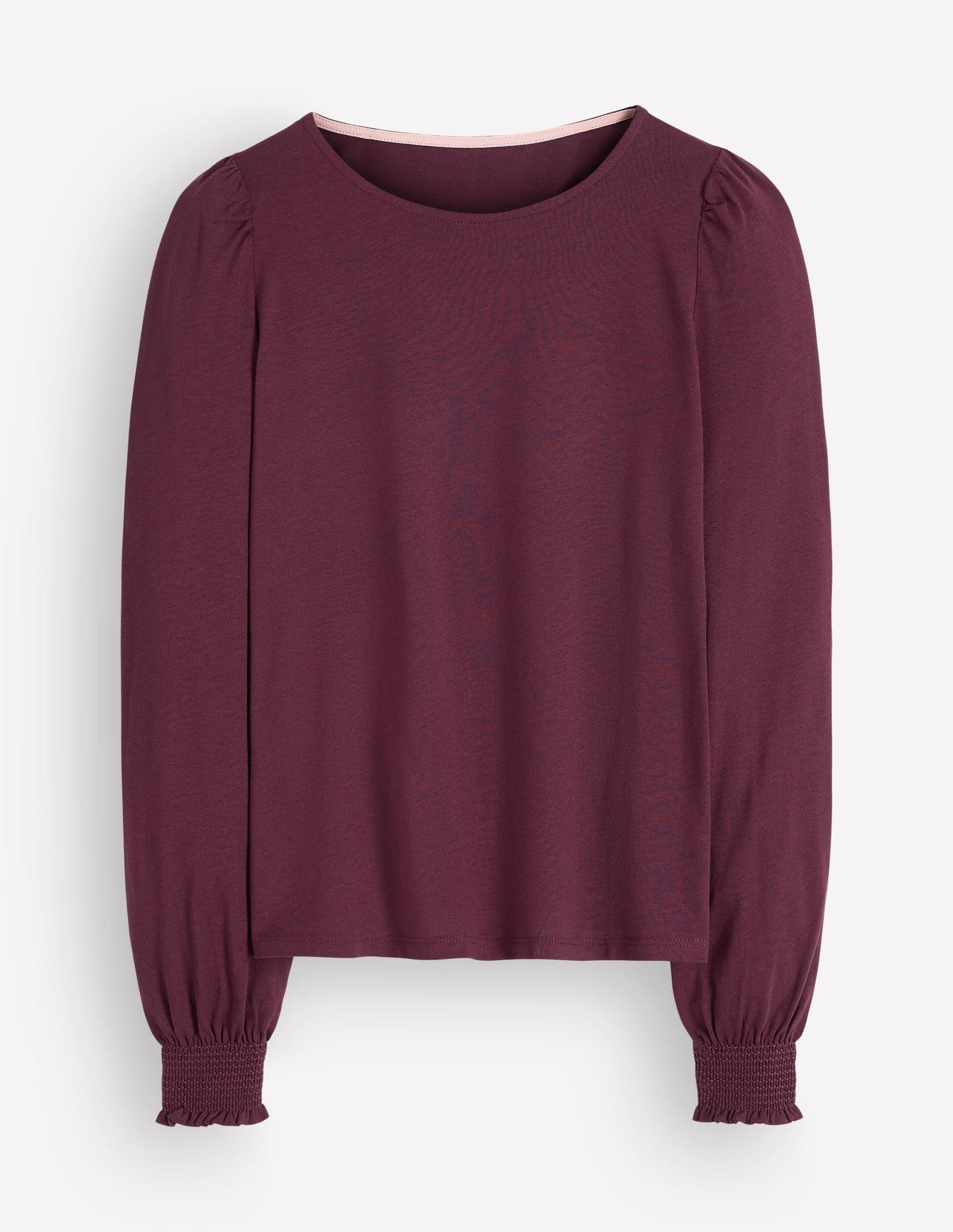 Smocked Cuff Supersoft Top-Dark Cherry