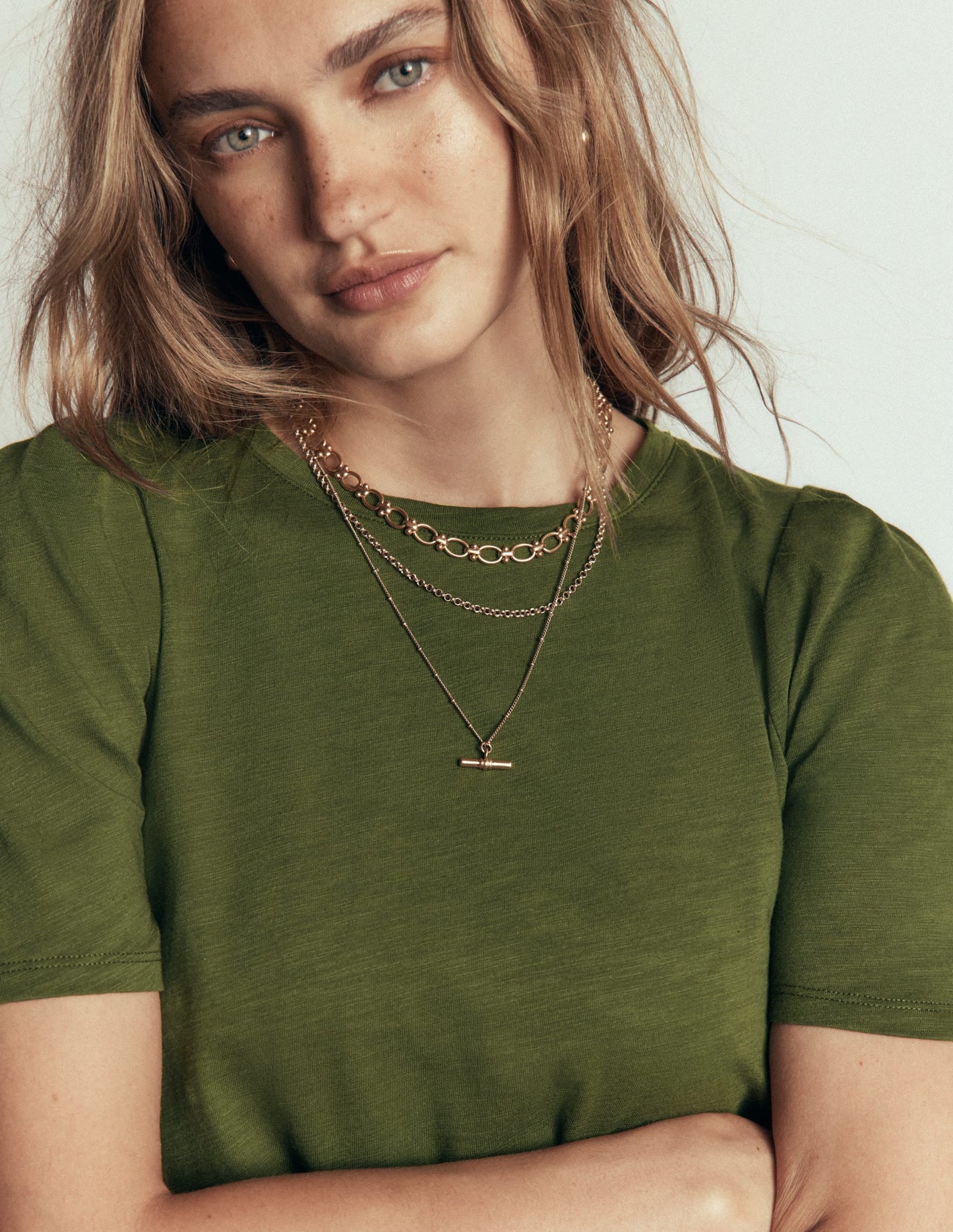 Sophie Puff Sleeve T-shirt-Brunswick Green