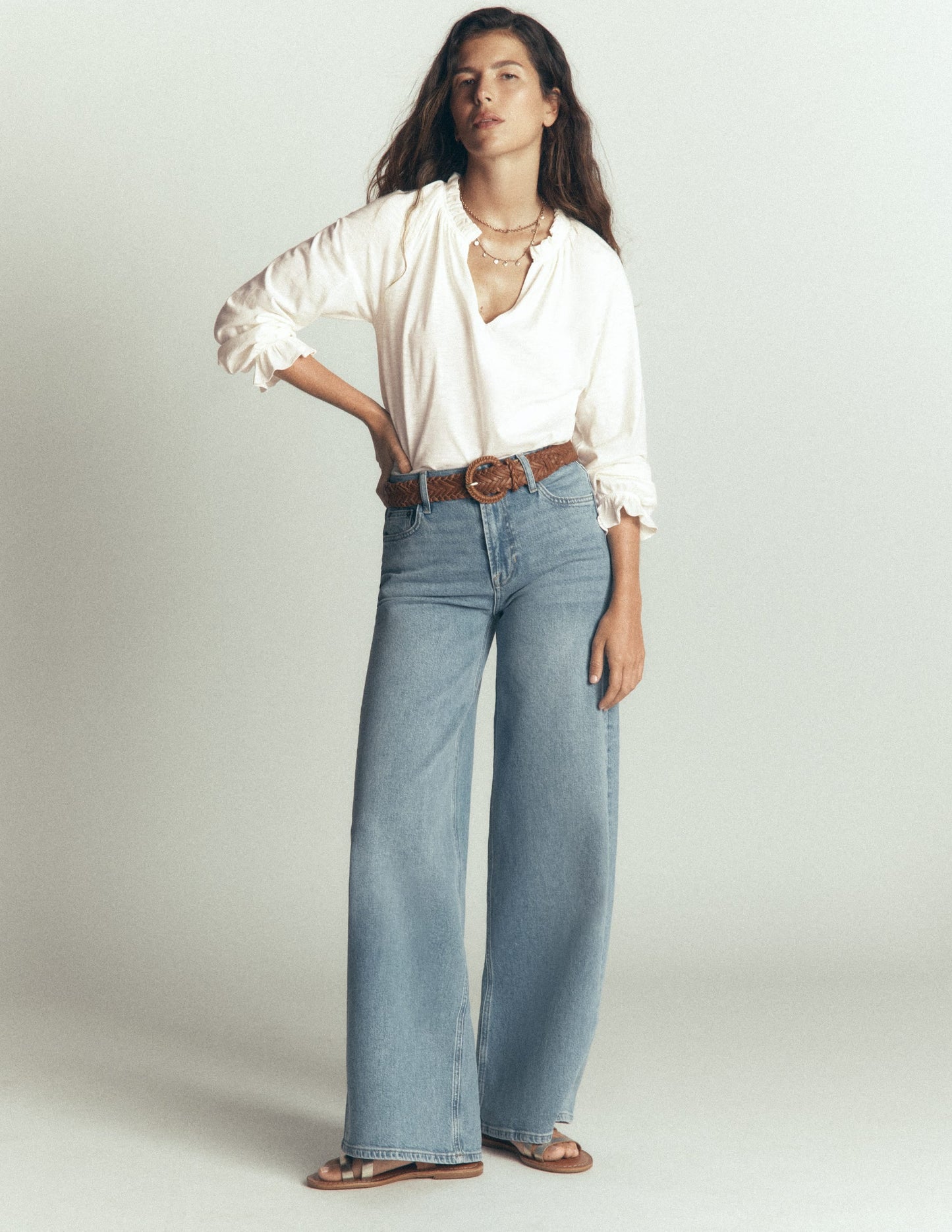 Pia Ruffle Detail Top-Ivory