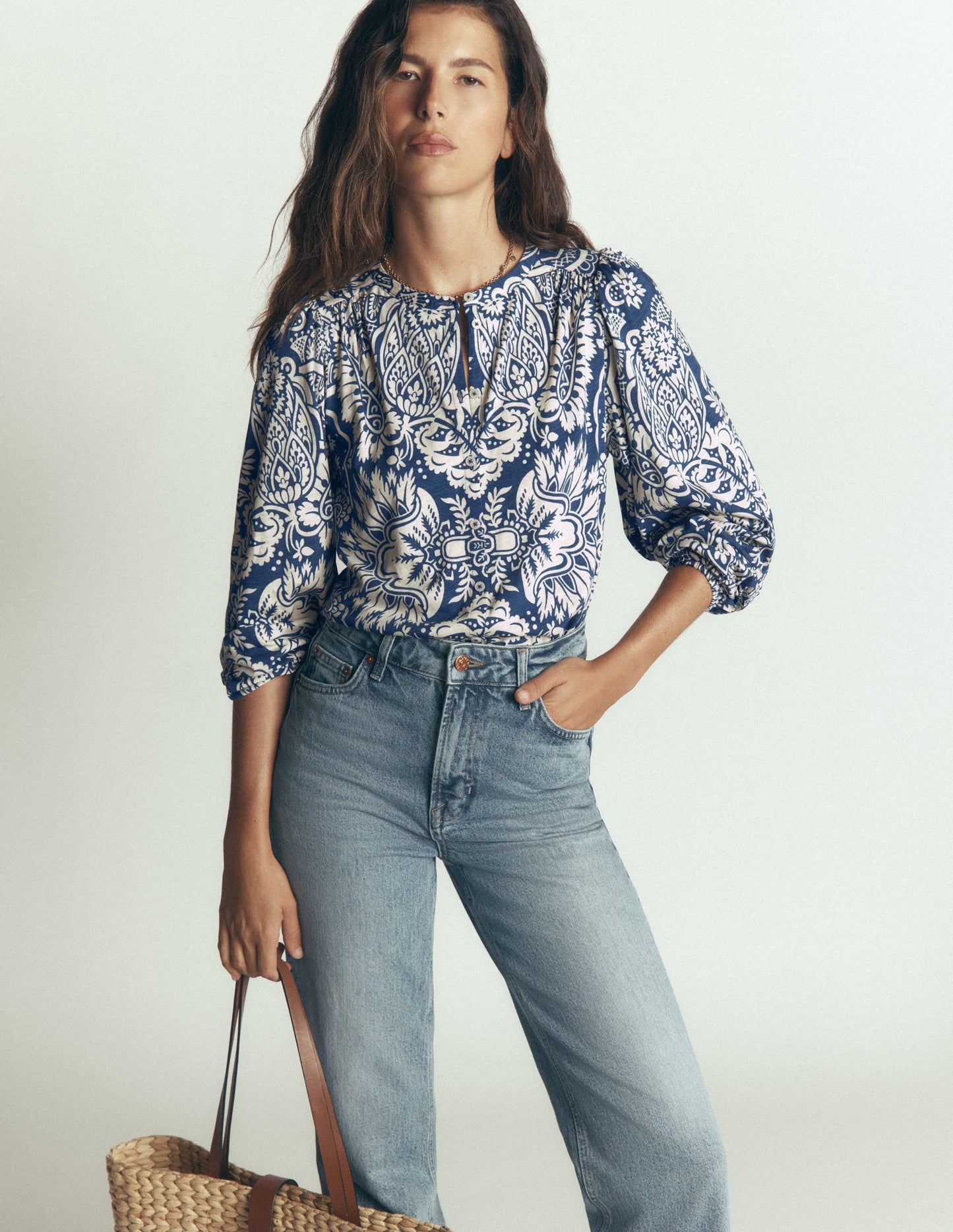 Ara Jersey Shirt-True Navy,  Arabesque Meadows