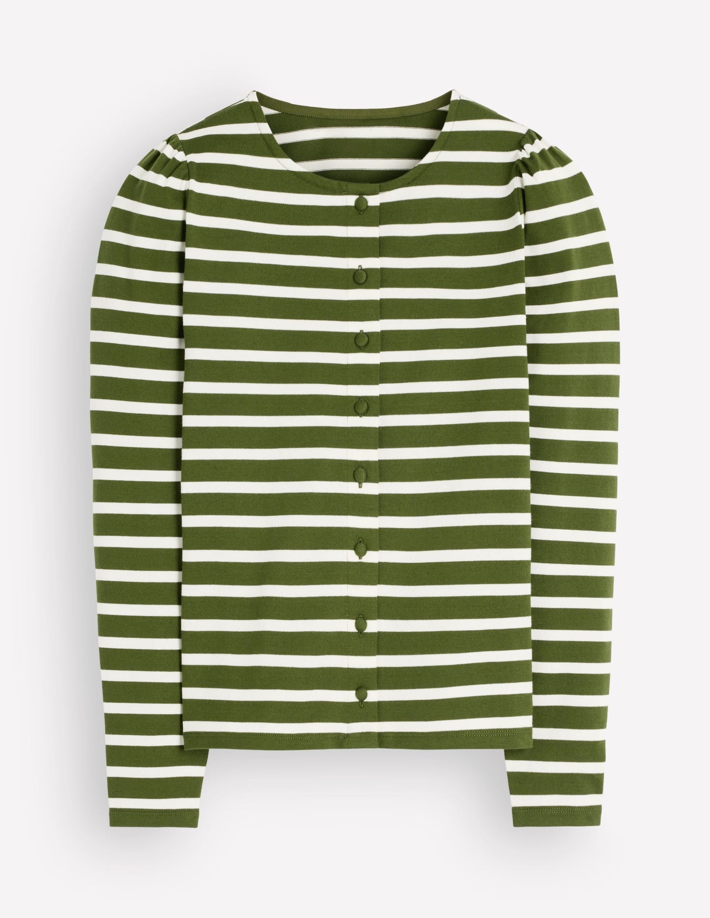Iris Puff Sleeve Mariner-Chive and Ivory Stripe