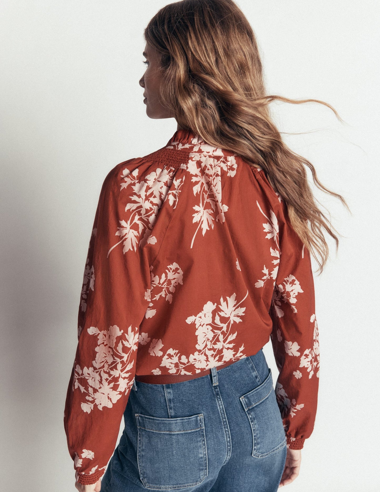 Erica Cotton Frill Top-Arabian Spice, Flecked Bunch