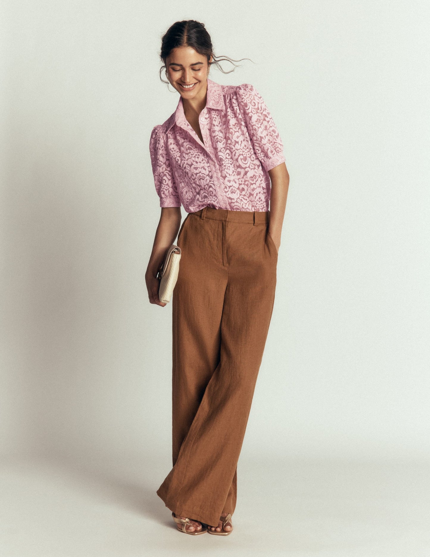 Penelope Lace Shirt-Pink Violet