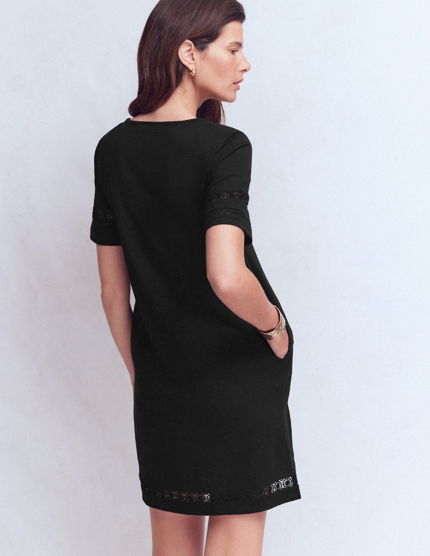 Hattie Jersey T-shirt Dress-Black