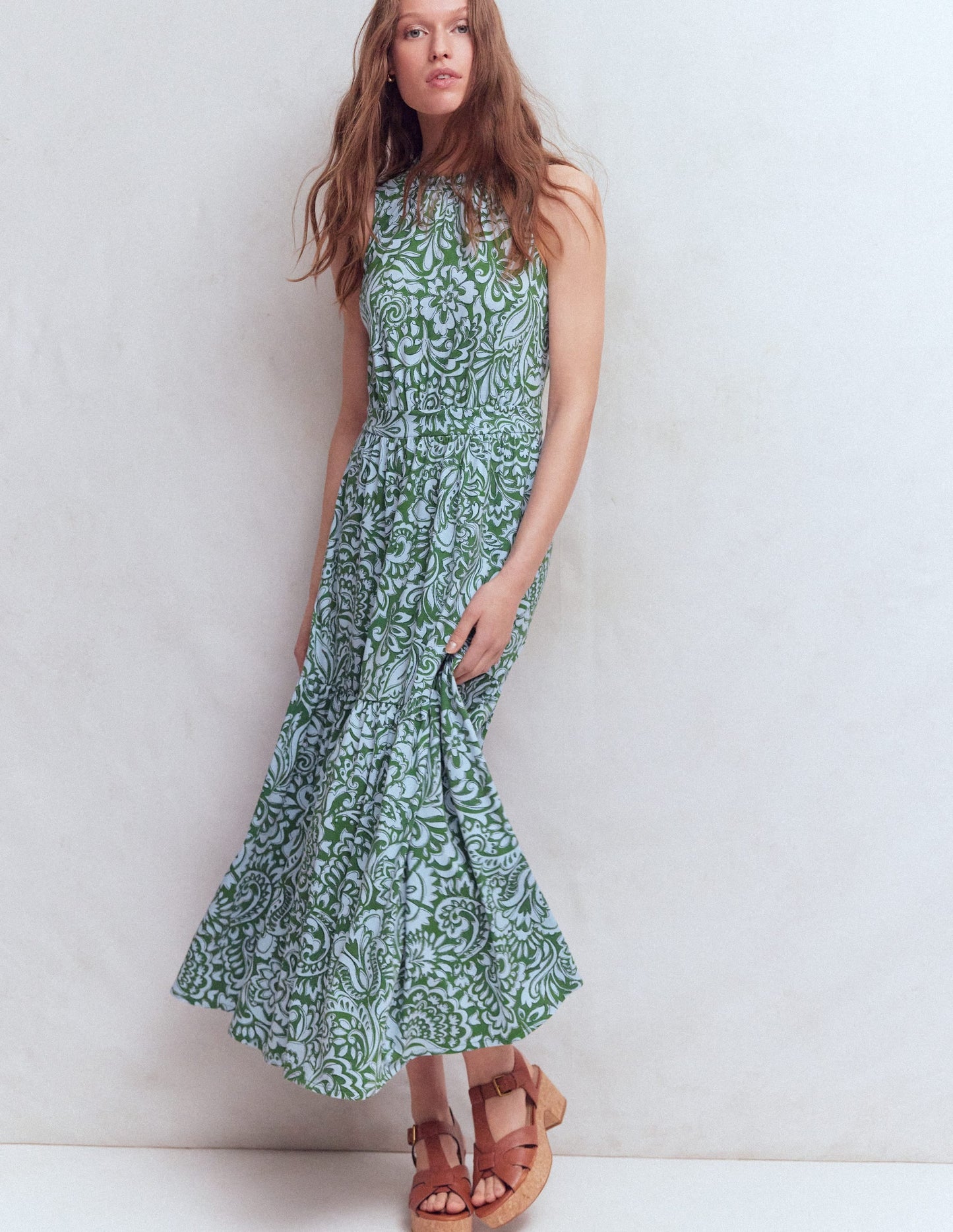 Camalie Jersey Maxi Dress-Green, Elaborate Gardenia