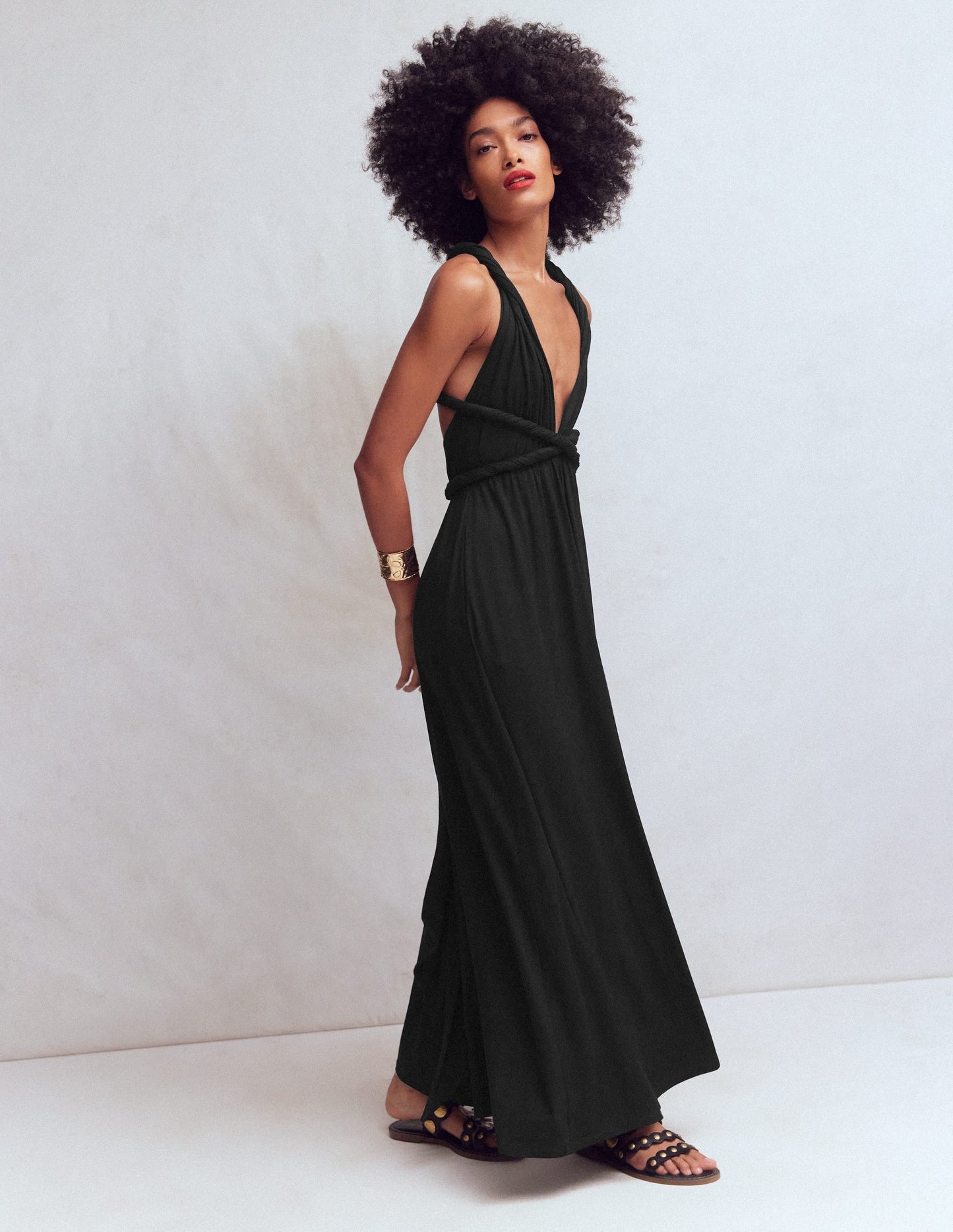 Multiway Jersey Maxi Dress-Black