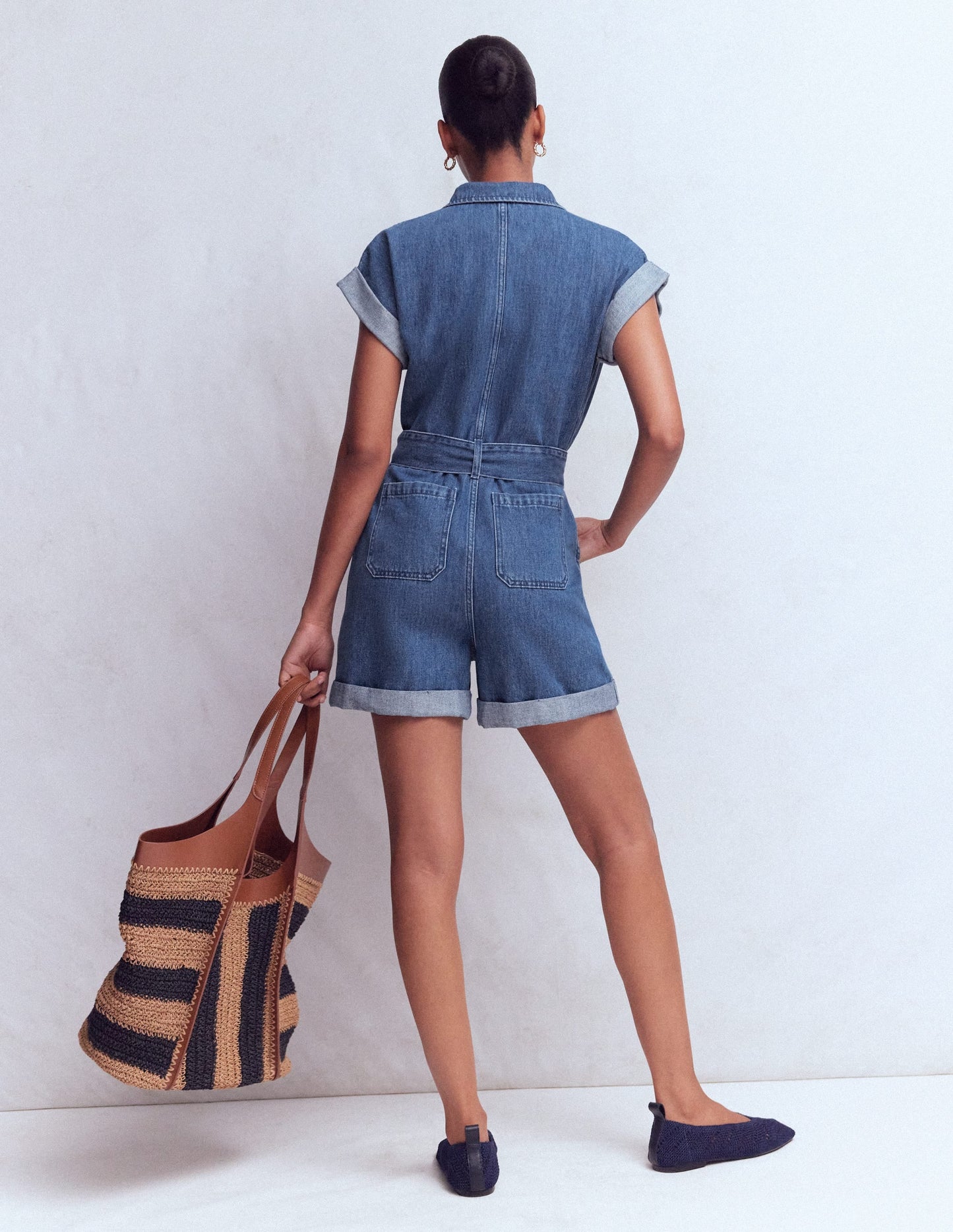 Kay Denim Playsuit-Denim