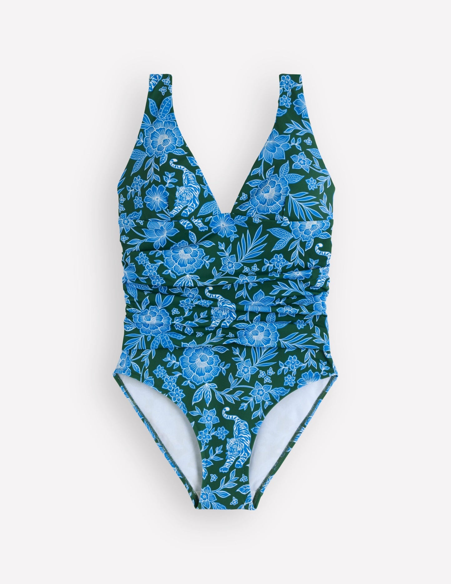 Mykonos Deep V Swimsuit-Dark Green, Paradise