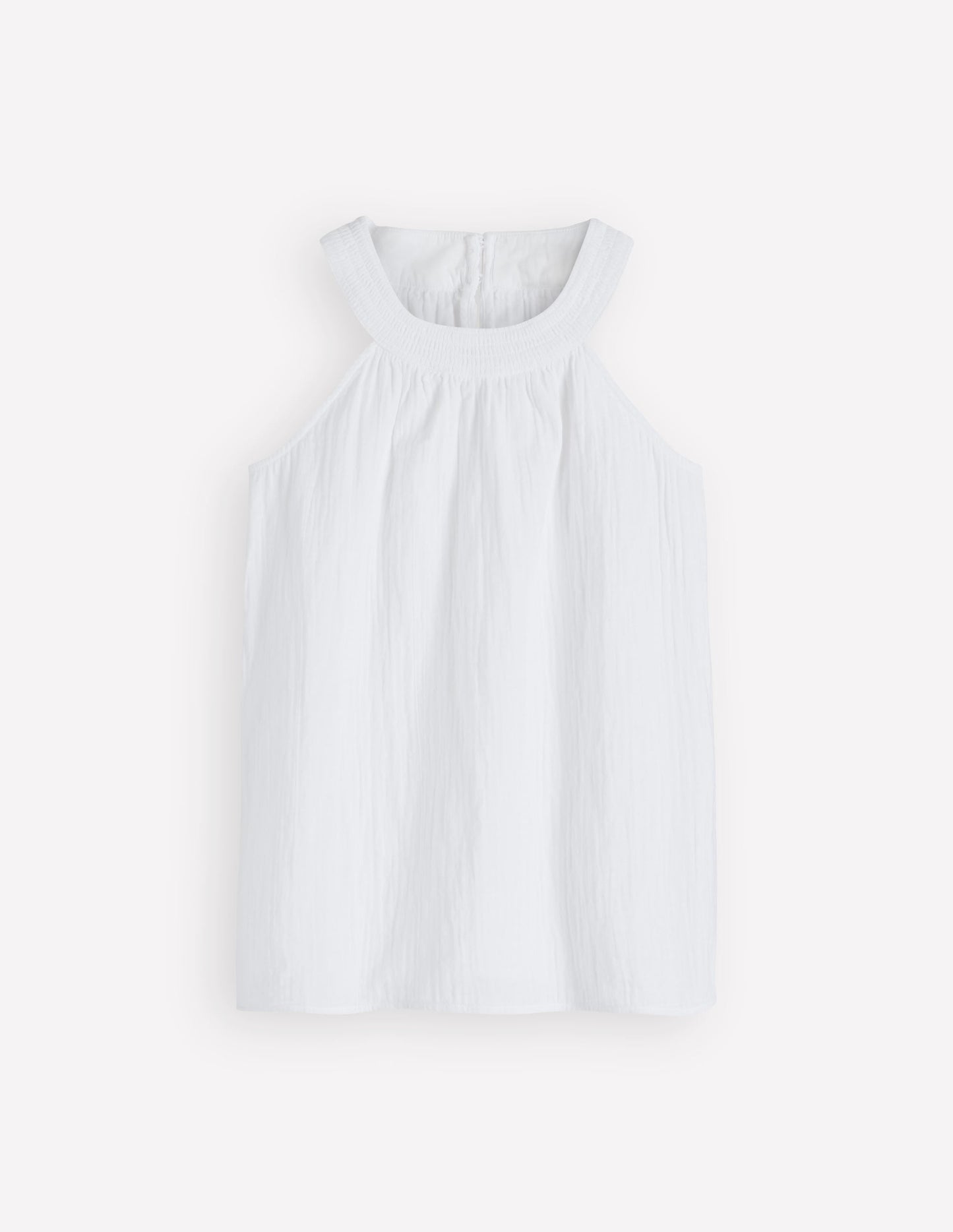 Halter-neck Double Cloth Top-White