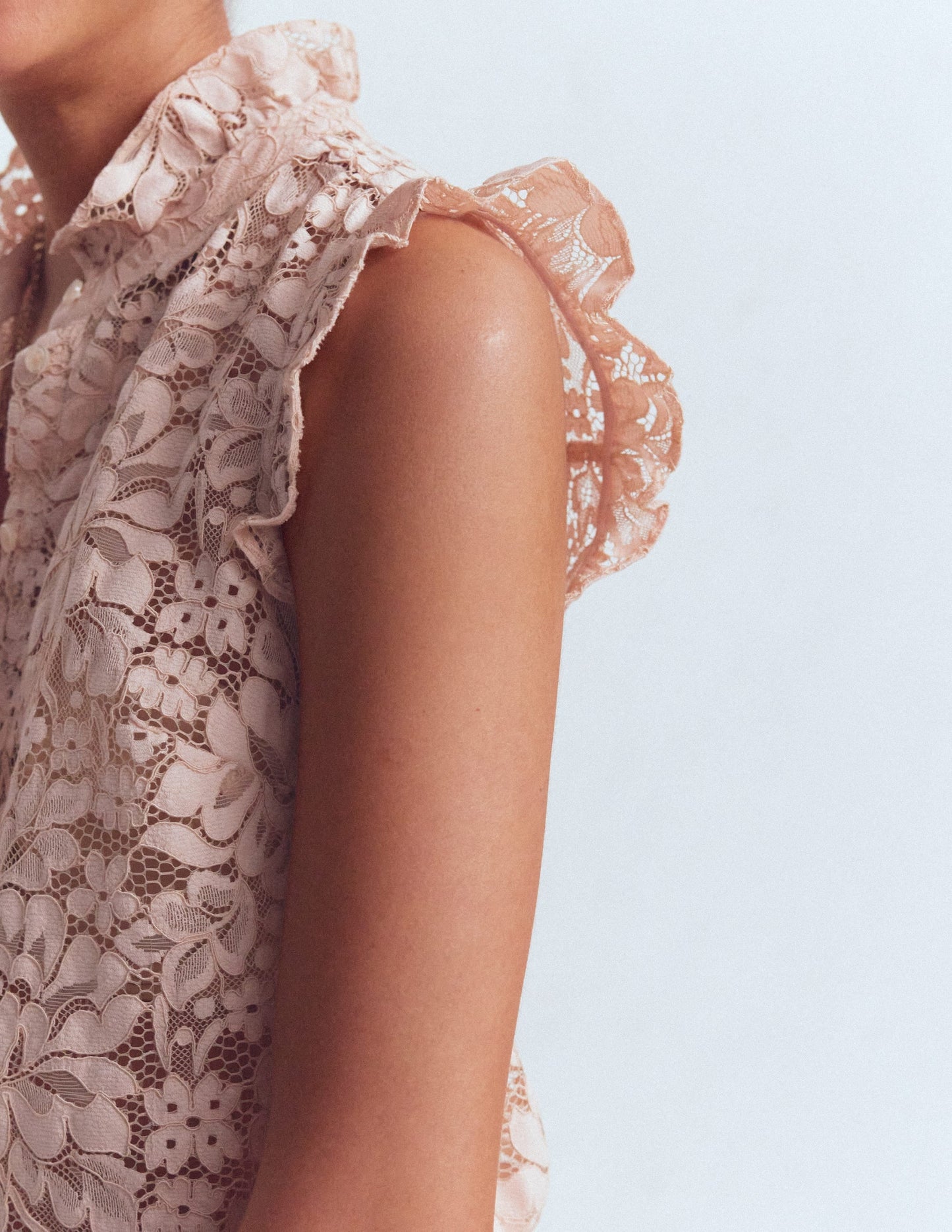 Isabel Sleeveless Lace Top-Pale Pink