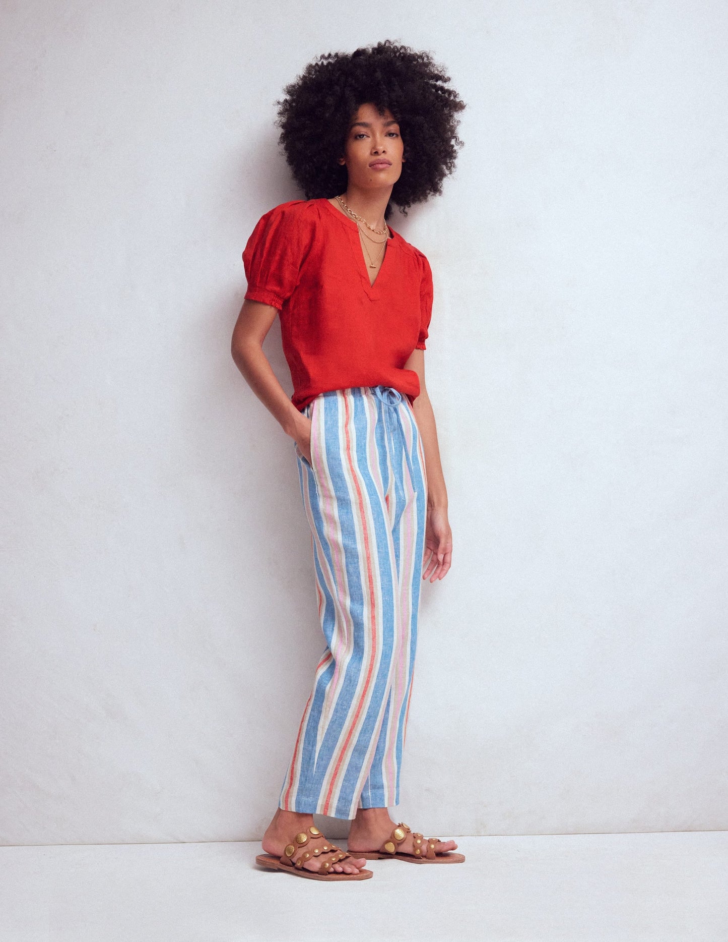 Rae Linen Top-Blood Orange