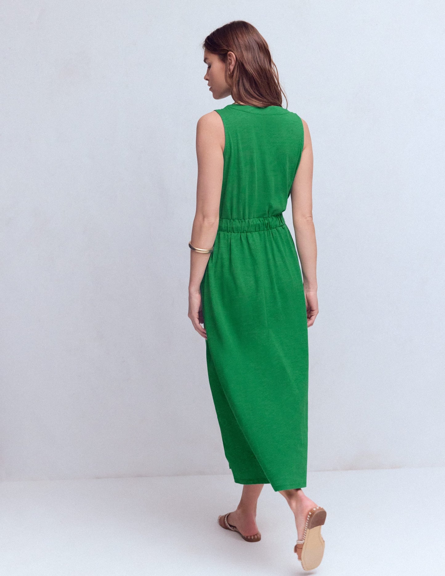 Delphine Midi Jersey Dress-Fresh Green