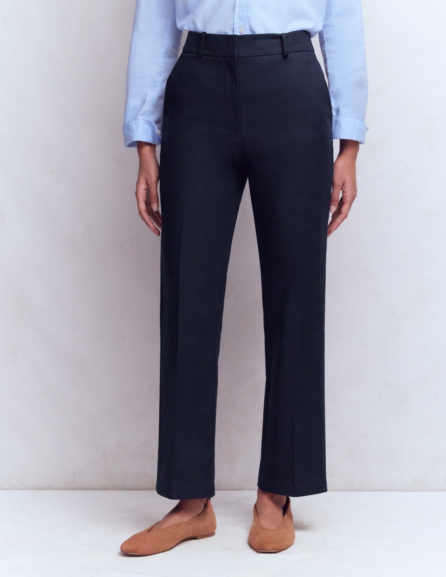 Canonbury Cotton 7/8 Trousers-Navy