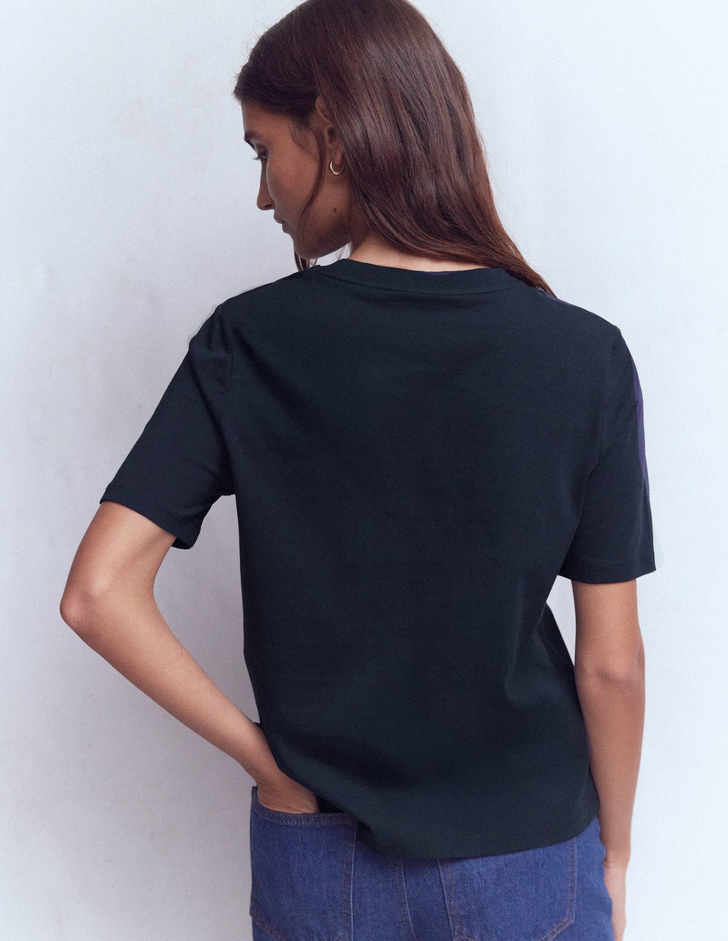 Cotton Crew Neck T-shirt-Navy