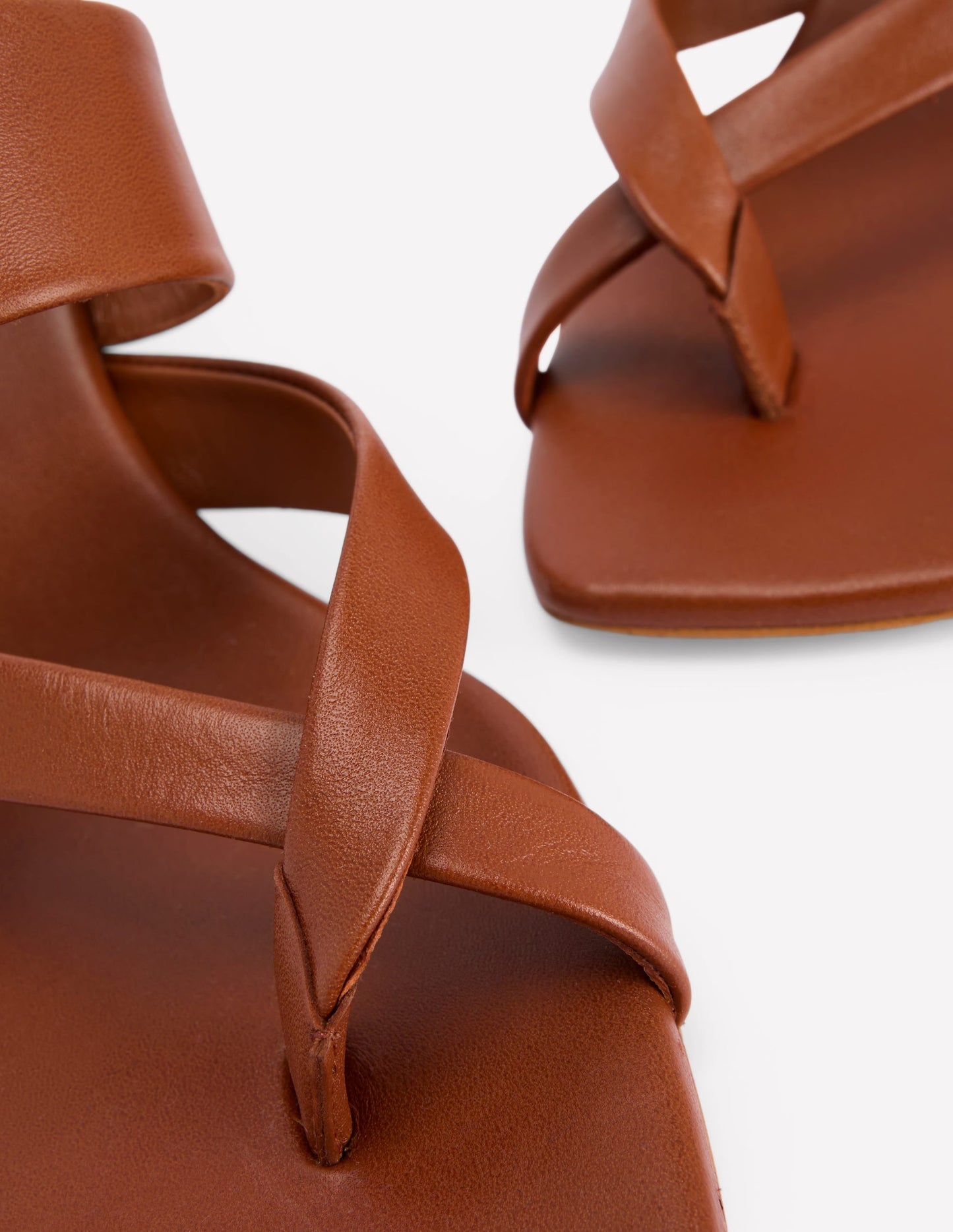 Toe Post Kitten Heels-Tan
