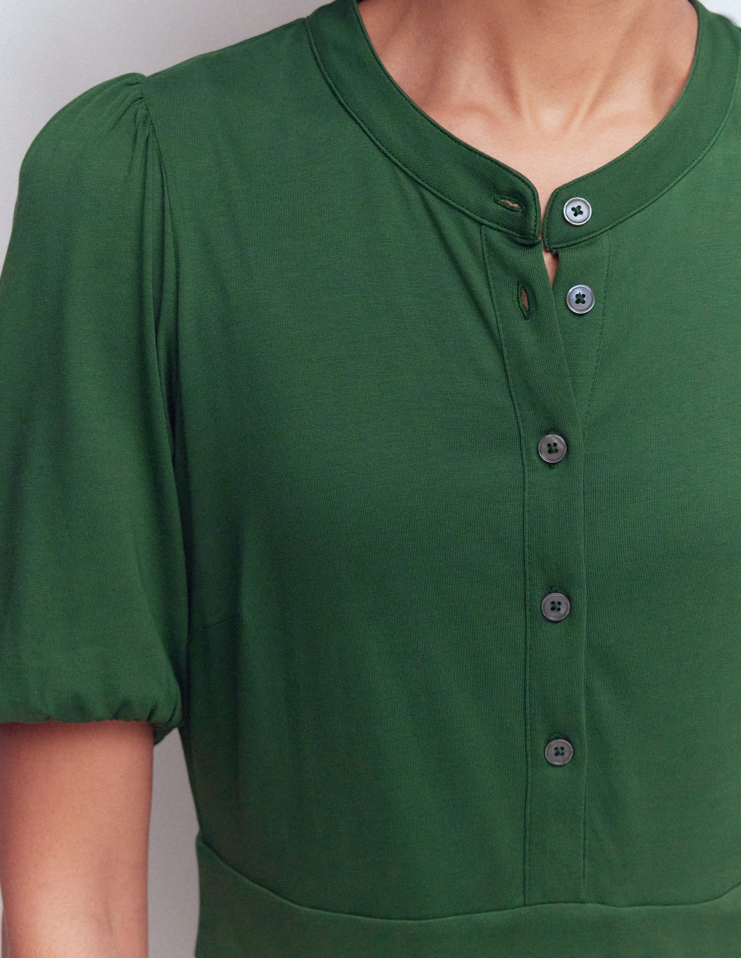 Amber Pleat Jersey Midi Dress-Hunter Green