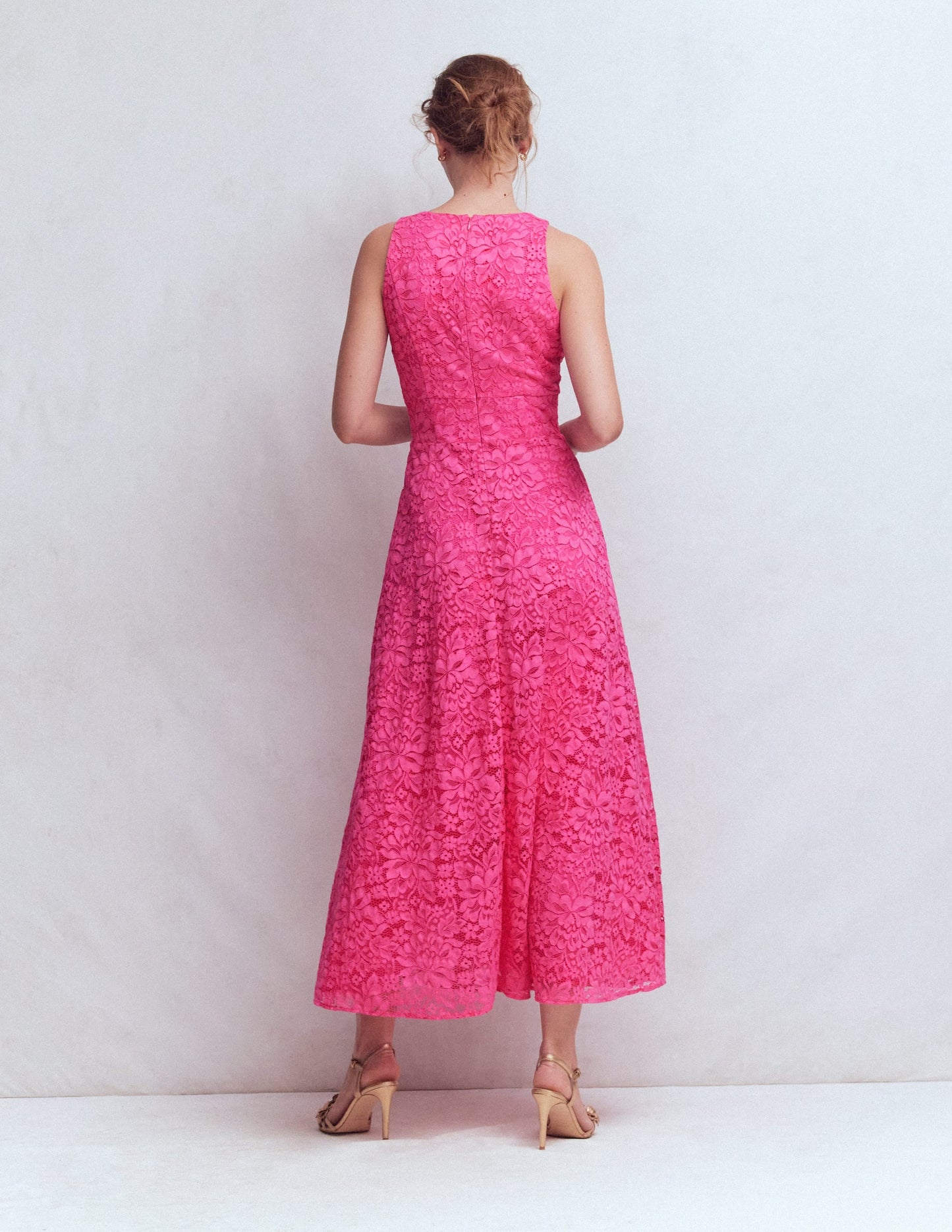 Silvia Boned Bodice Maxi Dress-Pink Punch Lace