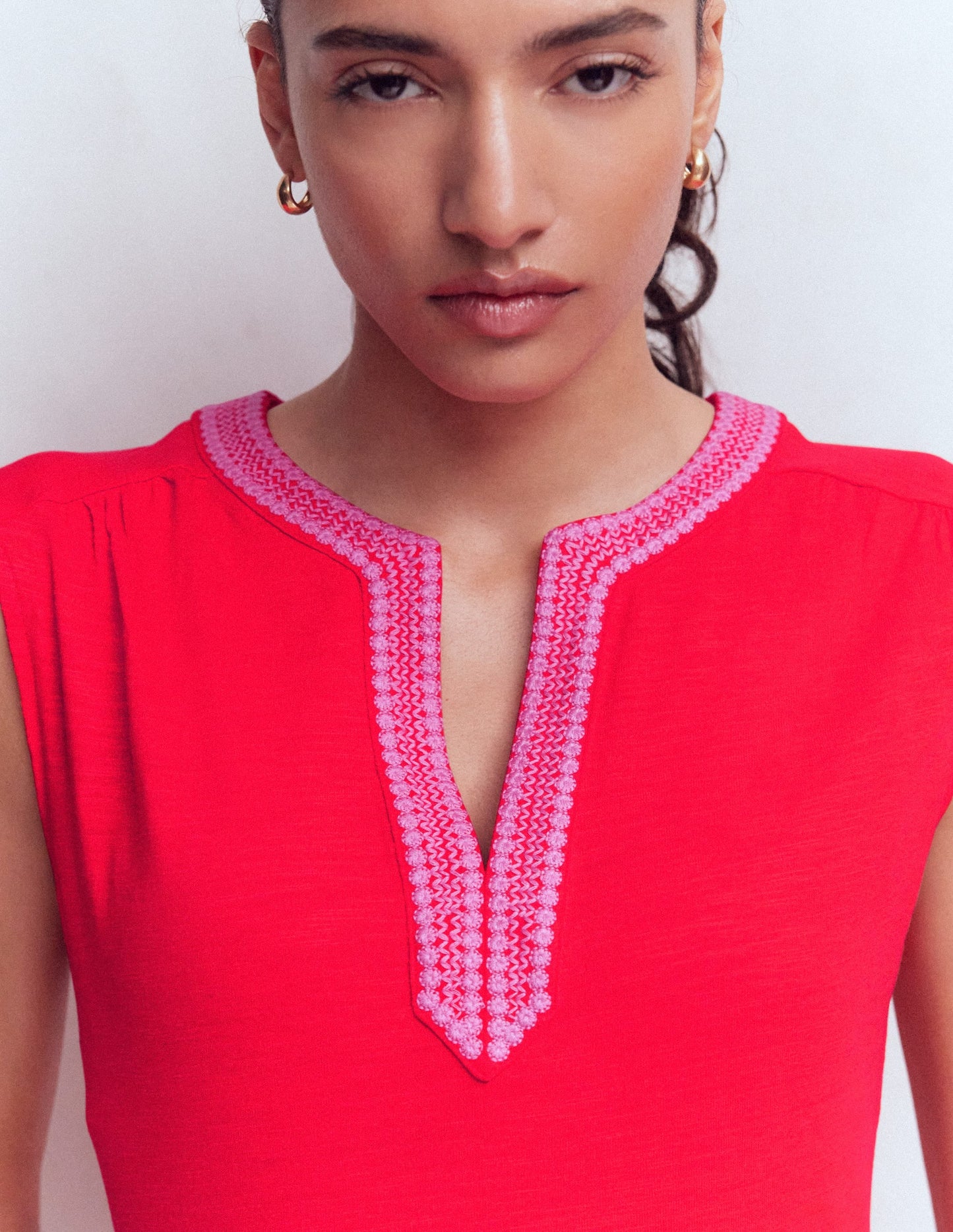 May Jersey Midi Dress-Poppy Red