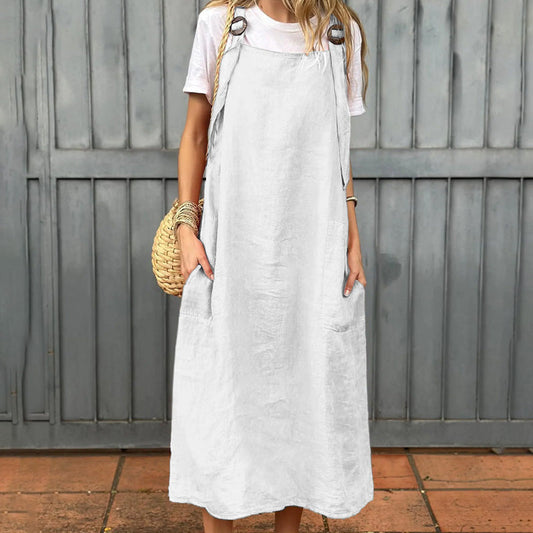 Damenkleid mit verstellbaren Trägern und Taschen